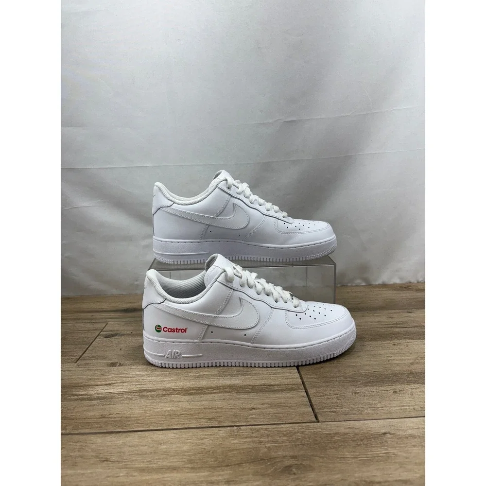 Nike Air Force 1 Low Castrol White Sneakers Casual Shoes‎ Size 10.5